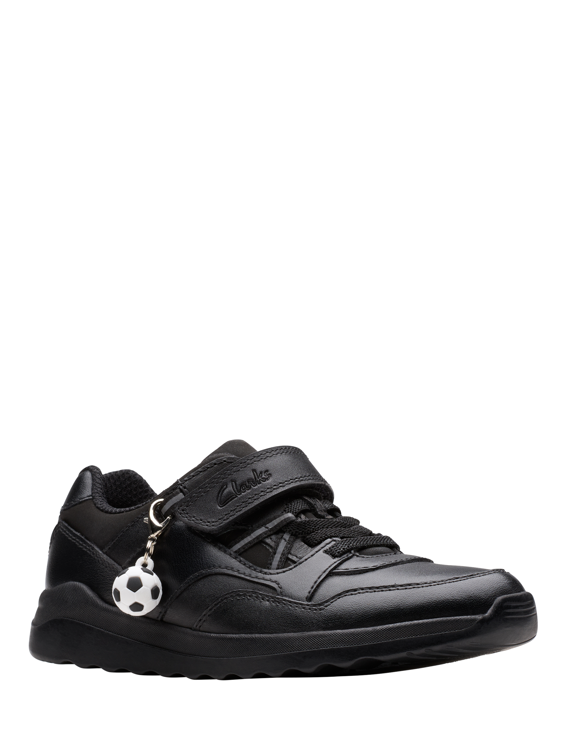 Product image 4 of 6, which shows Clarks Kids' Daze Kick K Leather School Shoes, Black, 10 F Jnr