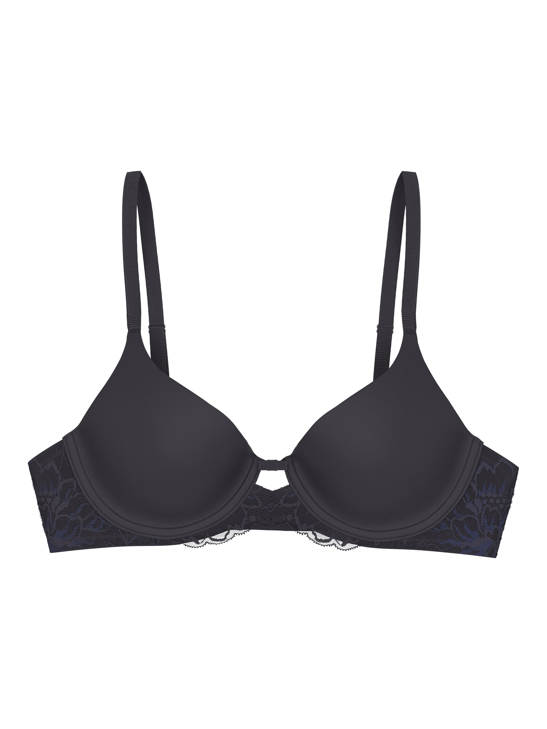 Product image 5 of 5, which shows Triumph Amourette Charm Padded T-Shirt Bra, Ink Grey, 32B