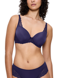 Triumph Amourette Spotlight Padded Underwired T-Shirt Bra, Prussian Blue