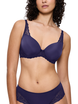 Triumph Amourette Spotlight Padded Underwired T-Shirt Bra, Prussian Blue