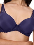 Triumph Amourette Spotlight Padded Underwired T-Shirt Bra, Prussian Blue