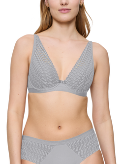 Triumph Aura Spotlight Underwired Plunge Bra, Grey Shadow