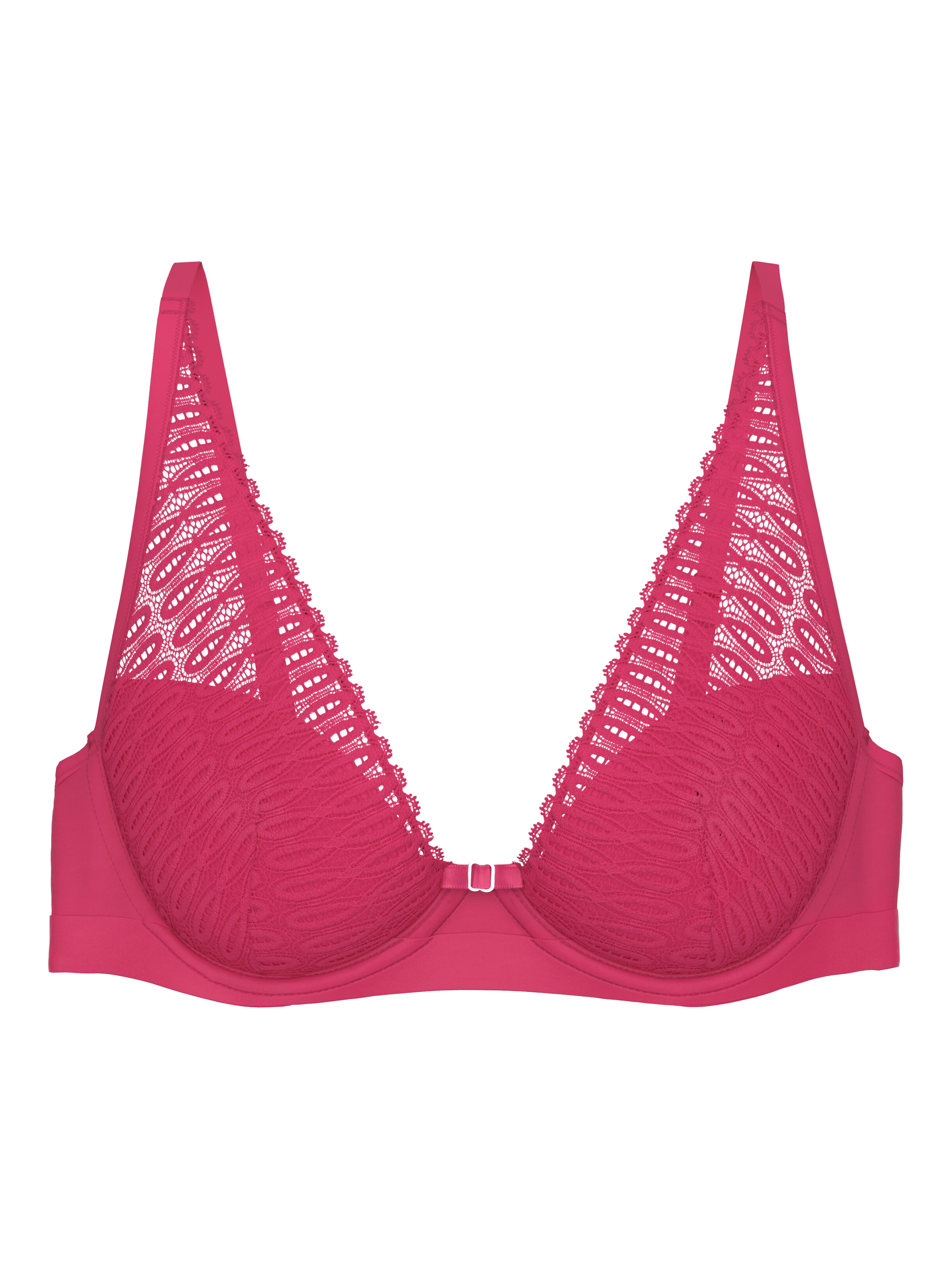 Product image 1 of 1, which shows Triumph Aura Spotlight Underwired Plunge Bra, Flashy Pink, 32B