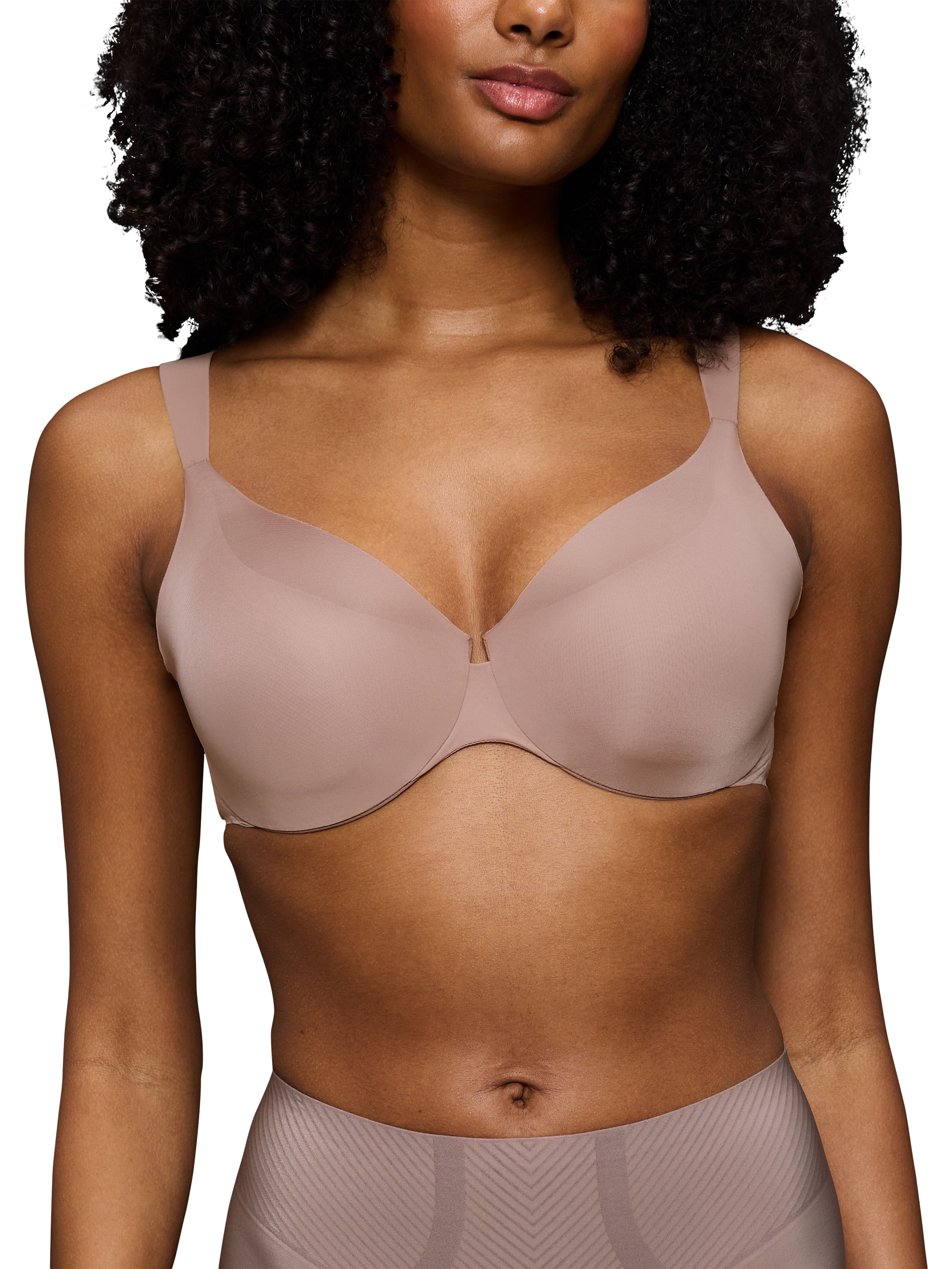 Product image 1 of 6, which shows Triumph Body Make-Up Illusion Curve Minimiser Bra, Chocolate Mousse, 32C