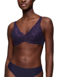 Triumph Body Make-Up Illusion Lace Padded Underwired Bra, Prussian Blue