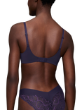 Triumph Body Make-Up Illusion Lace Padded Underwired Bra, Prussian Blue