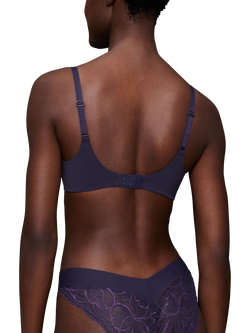 Triumph Body Make-Up Illusion Lace Padded Underwired Bra - view 2, Prussian Blue