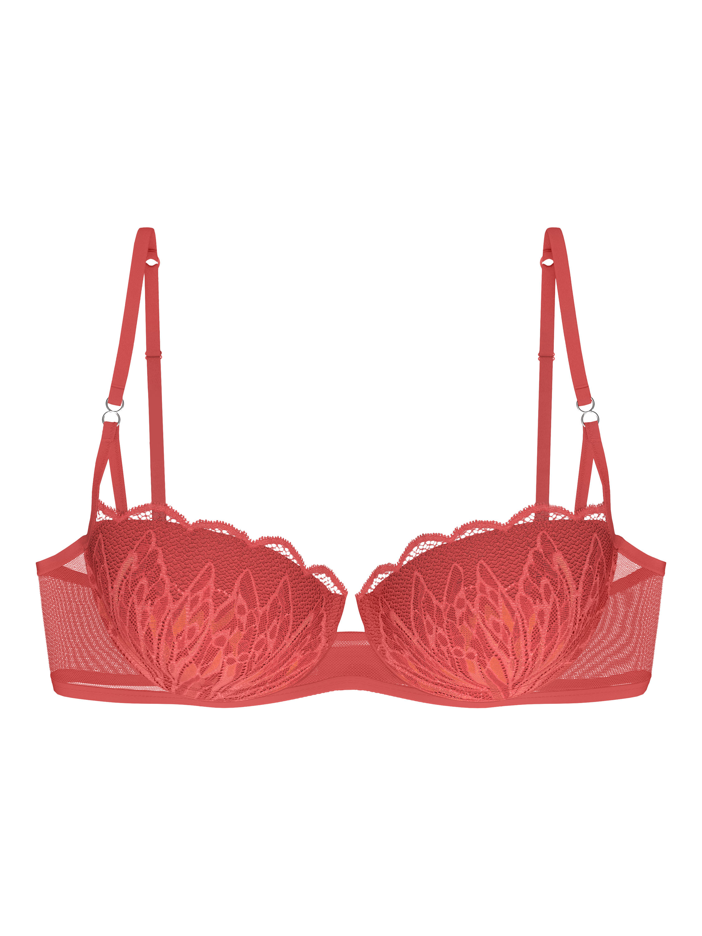 Product image 5 of 6, which shows Triumph Crazy Stupid Love Underwired Balconette Bra, Blood Orange, 32B