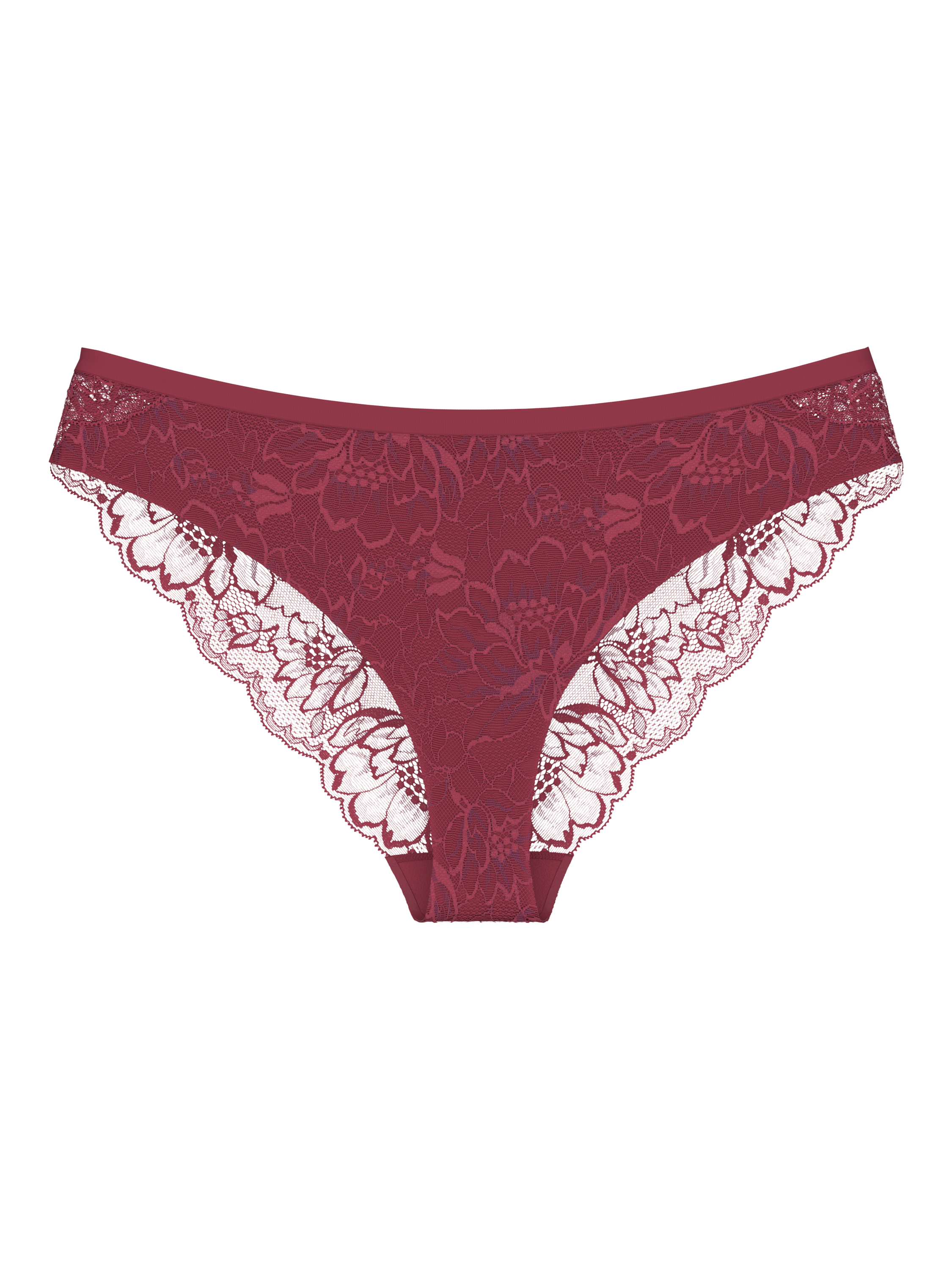 Product image 5 of 5, which shows Triumph Amourette Charm Lace Brazilian Knickers, Sweet Marsala, 8