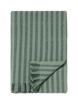 Piglet in Bed Pembroke Stripe Throw, Pine Green