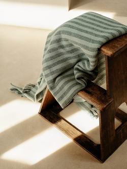 Piglet in Bed Pembroke Stripe Throw - view 2, Pine Green