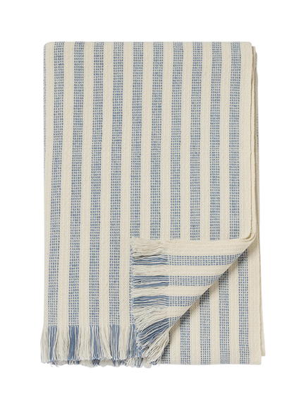 Piglet in Bed Pembroke Stripe Throw, Coastal Blue