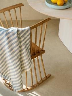 Piglet in Bed Pembroke Stripe Throw - view 2, Coastal Blue