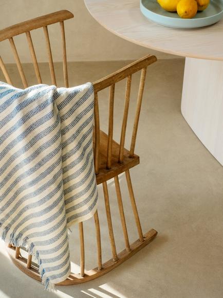 Piglet in Bed Pembroke Stripe Throw - view 2, Coastal Blue