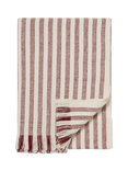 Piglet in Bed Pembroke Stripe Throw, Rust Red