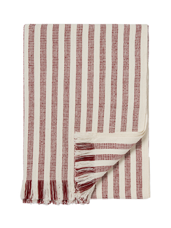 Piglet in Bed Pembroke Stripe Throw, Rust Red