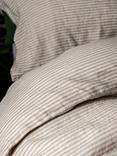 Piglet in Bed Oatmeal Stripe Linen Fitted Sheet