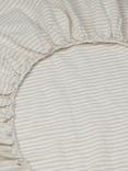 Piglet in Bed Oatmeal Stripe Linen Fitted Sheet