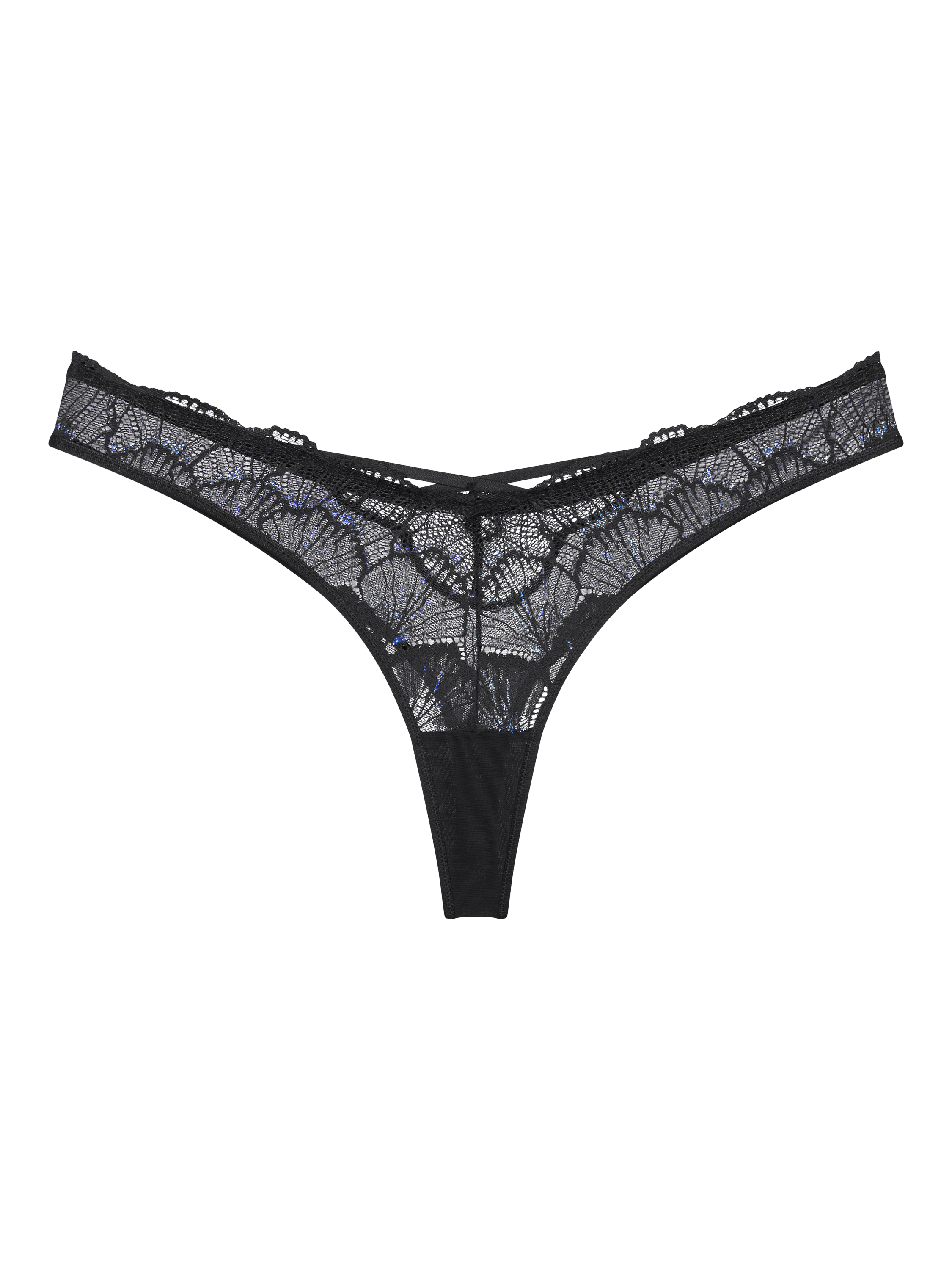 Product image 5 of 5, which shows Triumph Palina Moonlight Kiss Lace String Knickers, Black, Black, 8