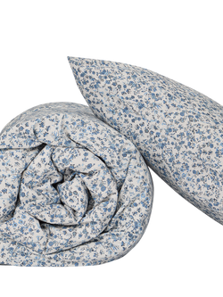 Piglet in Bed Mini Meadow Kids' Washed Cotton Duvet Cover Set - view 2, Blue