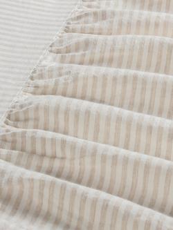 Piglet in Bed Stripe Linen Valance, Oatmeal - view 2, Oatmeal Stripe