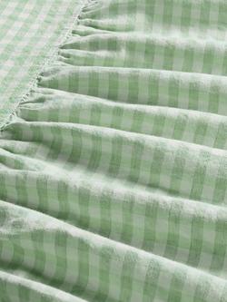 Piglet in Bed Gingham Linen Blend Valance, Sage Green/White