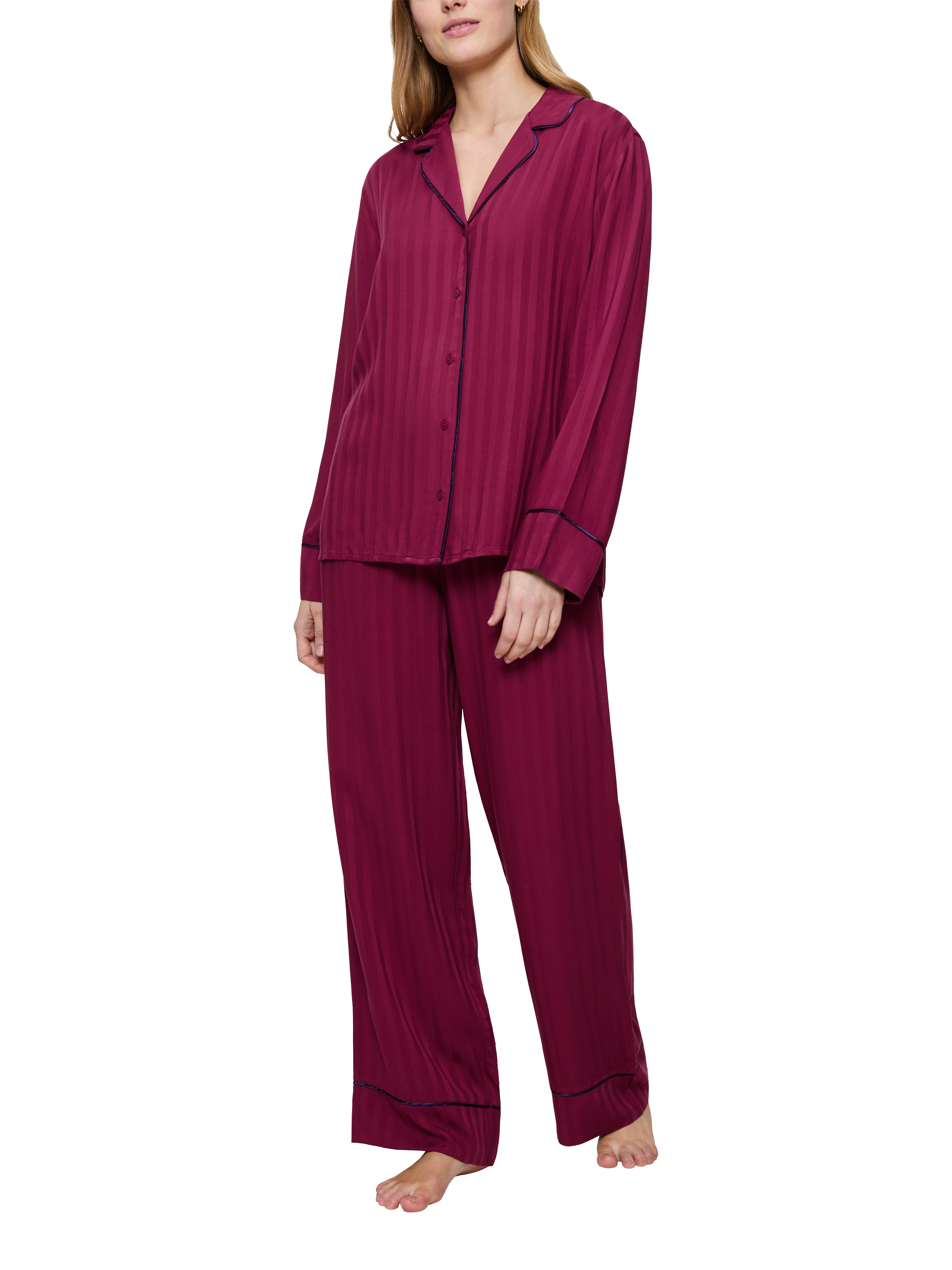 Product image 1 of 7, which shows Triumph Amourette Jacquard Pyamas, Sweet Marsala, 8