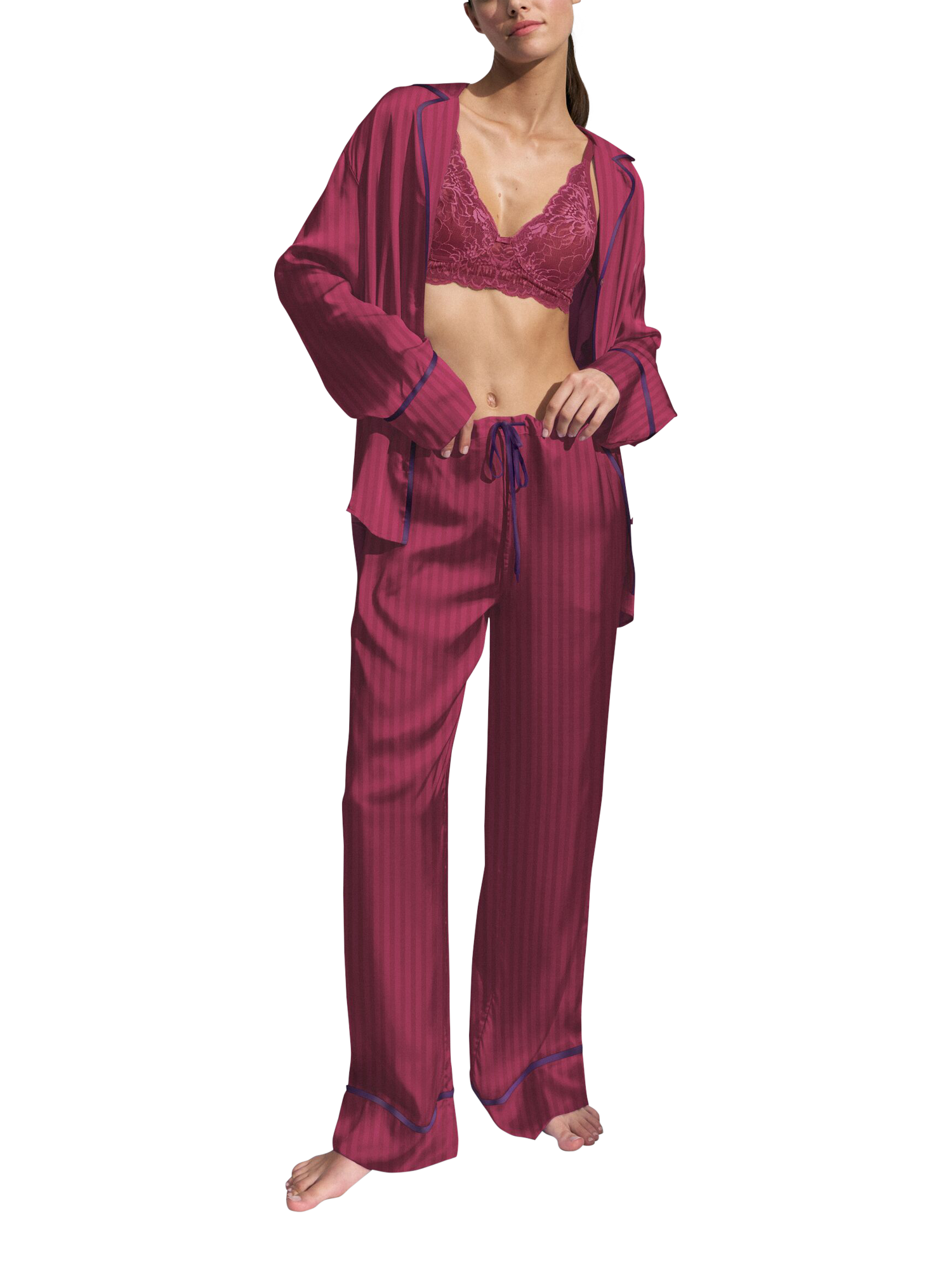 Product image 7 of 7, which shows Triumph Amourette Jacquard Pyamas, Sweet Marsala, 8