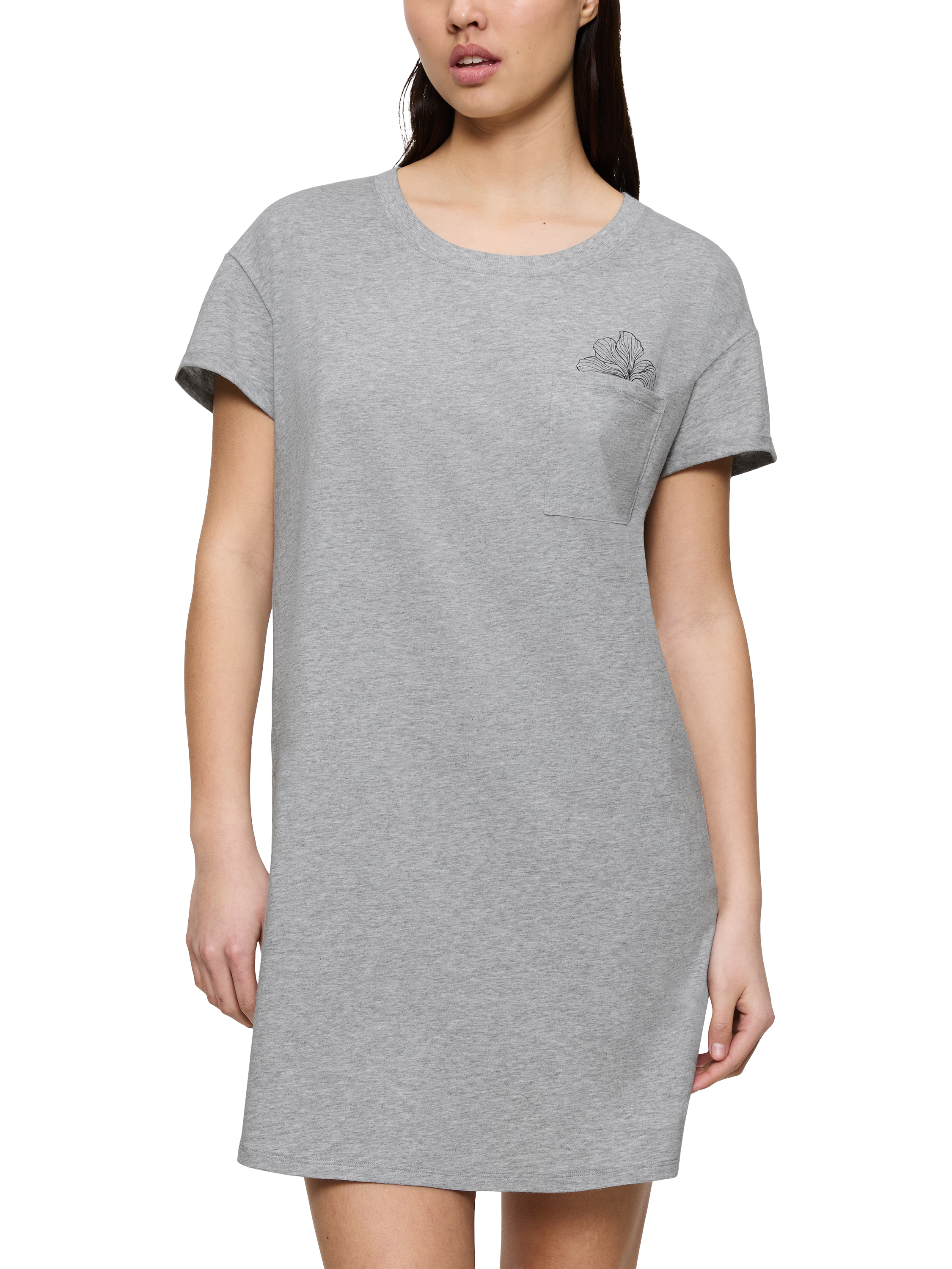Product image 1 of 5, which shows Triumph Short Sleeve Nightdress, Dark Grey Melange, 8
