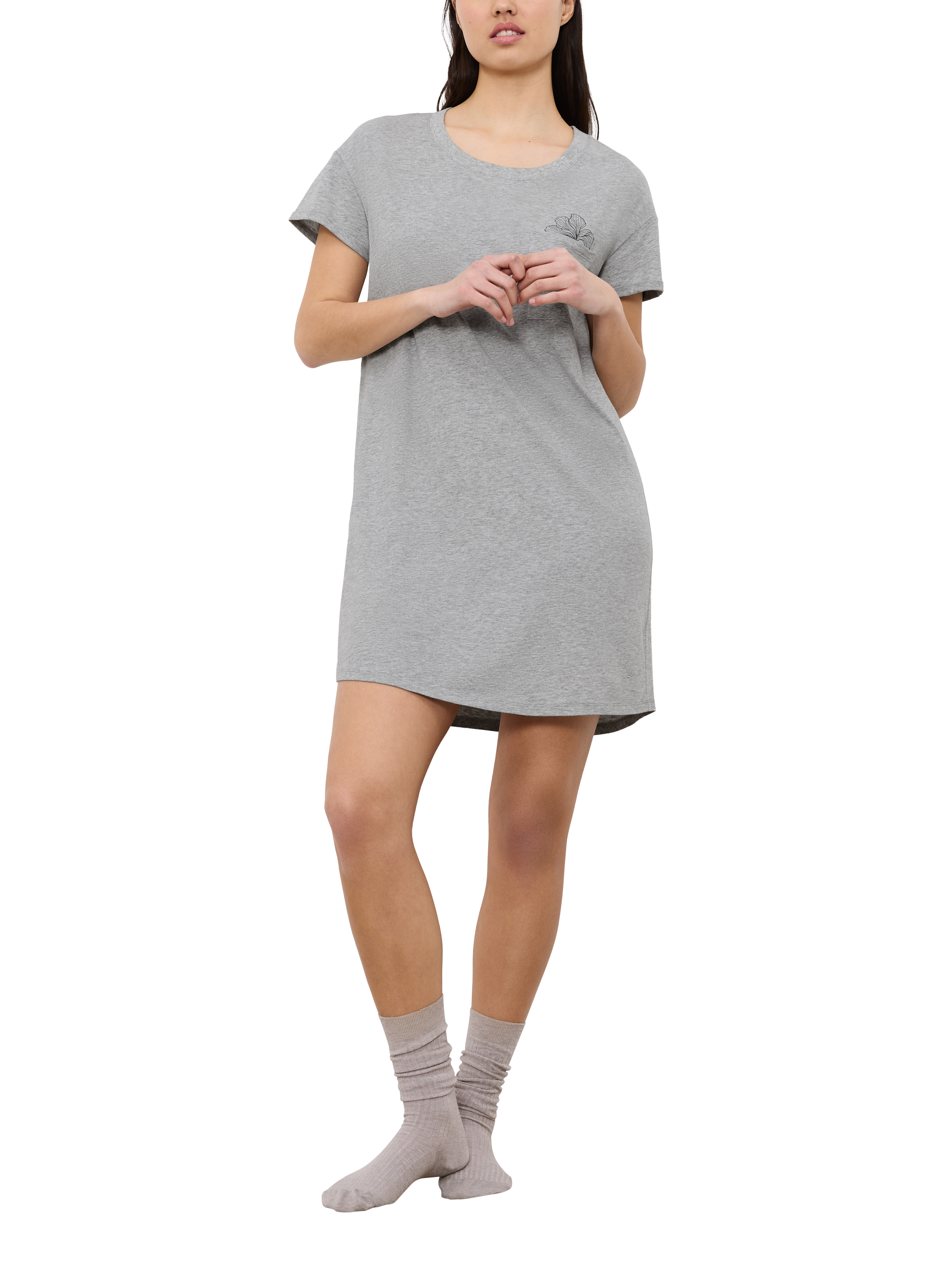 Product image 4 of 5, which shows Triumph Short Sleeve Nightdress, Dark Grey Melange, 8