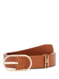Tommy Hilfiger Monogram Slim Leather Belt, Cognac