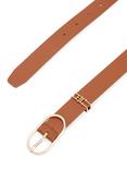 Tommy Hilfiger Monogram Slim Leather Belt, Cognac