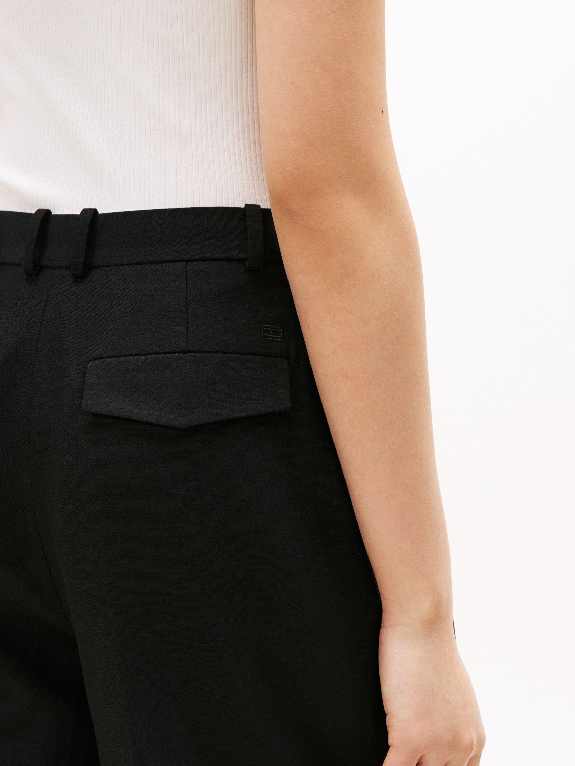 Product image 4 of 5, which shows Tommy Hilfiger Relaxed Fit Straight Trousers, Black, 8