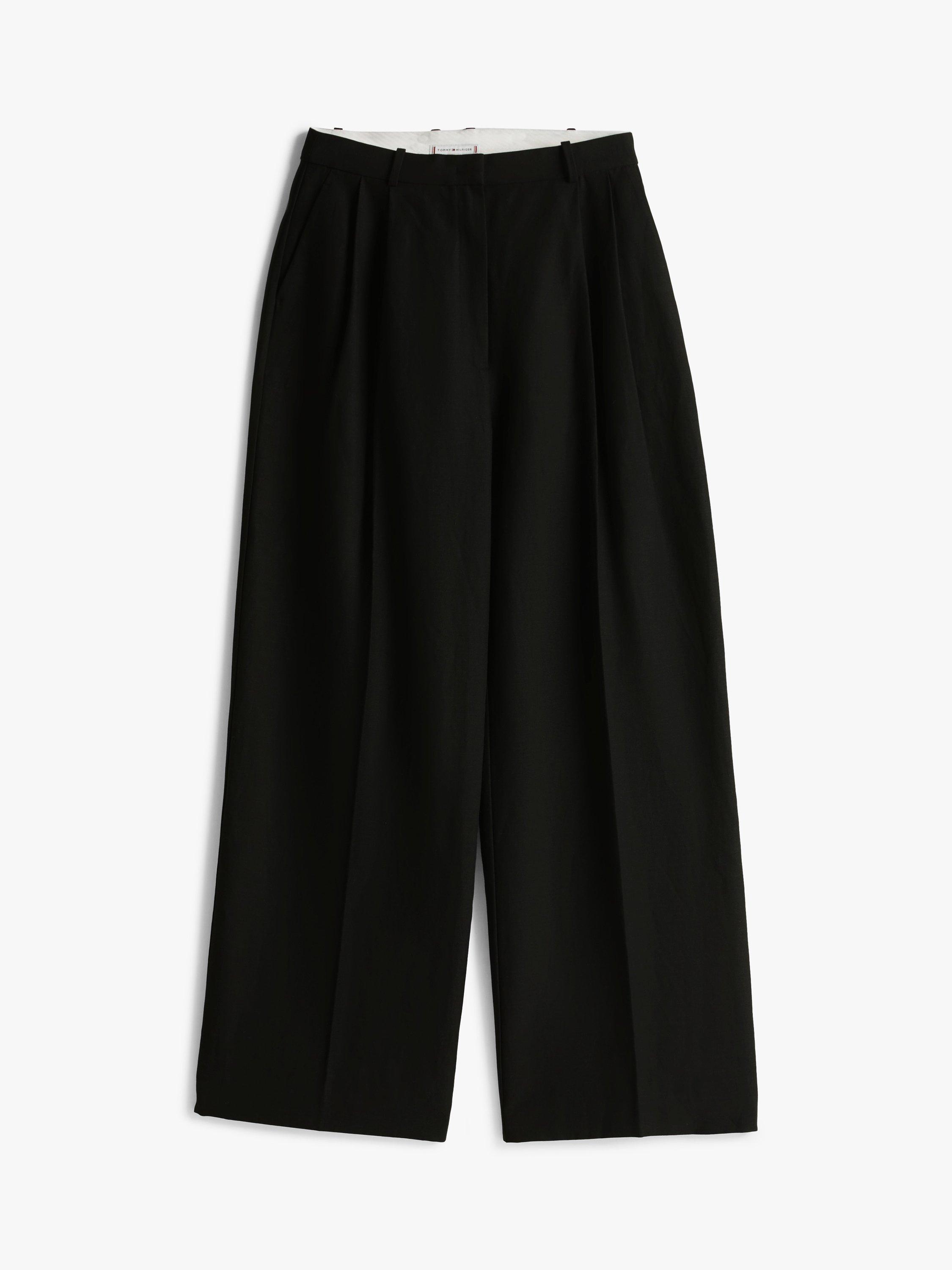 Product image 5 of 5, which shows Tommy Hilfiger Relaxed Fit Straight Trousers, Black, 8