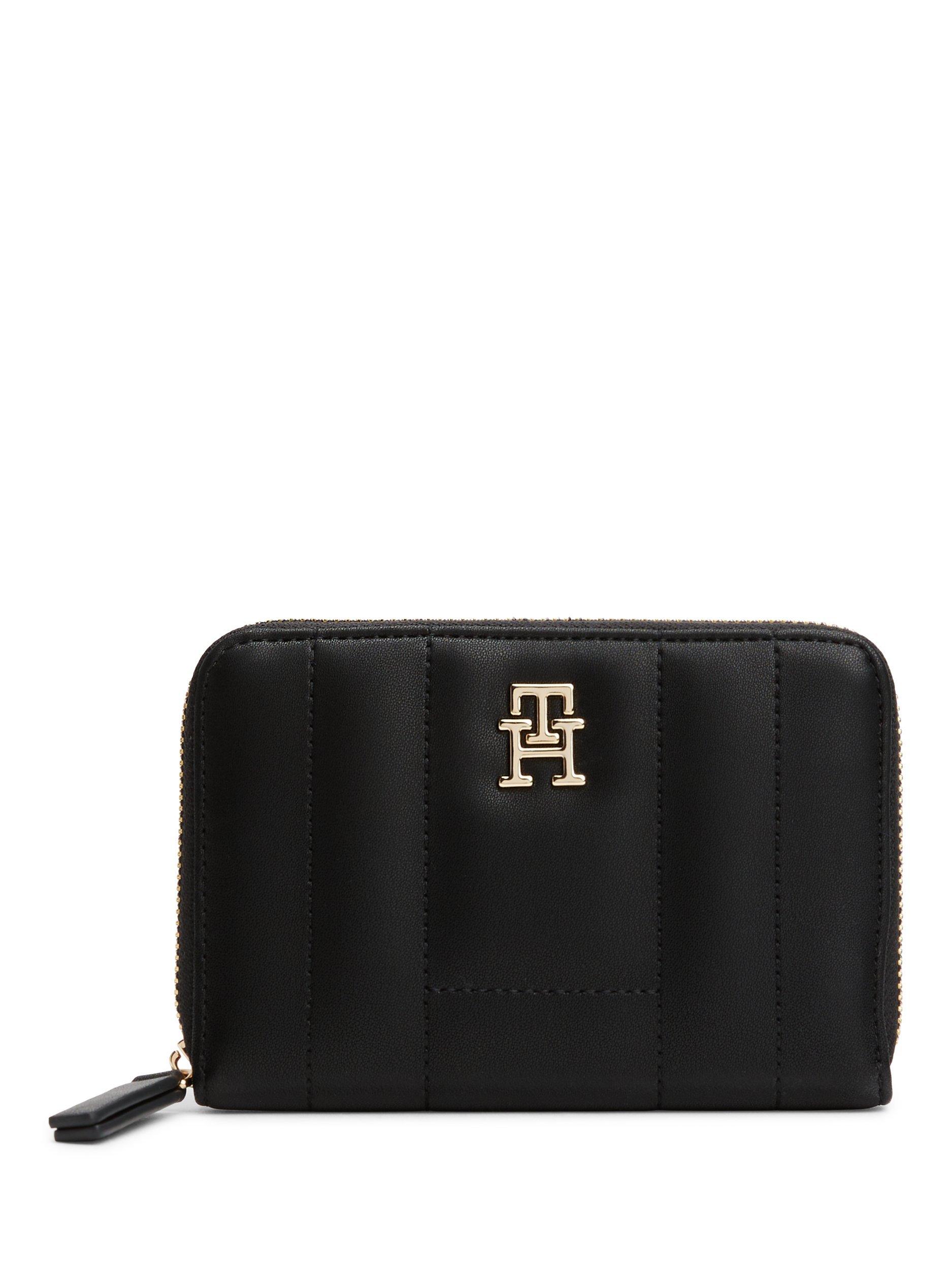 Tommy Hilfiger Monogram Flag Quilted Purse, Black, One Size