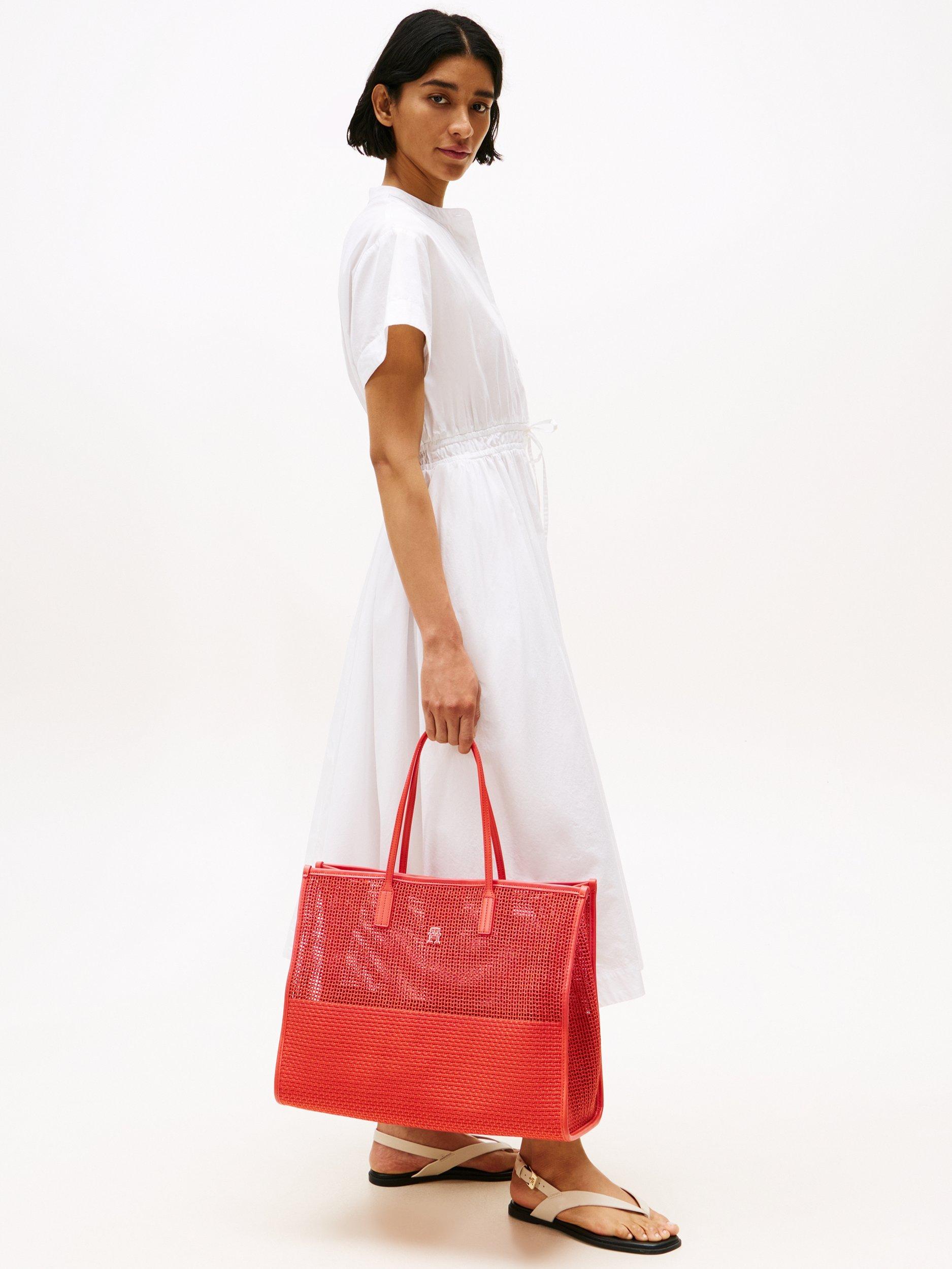 Product image 2 of 5, which shows Tommy Hilfiger City Woven Tote Bag, Rustic Clay