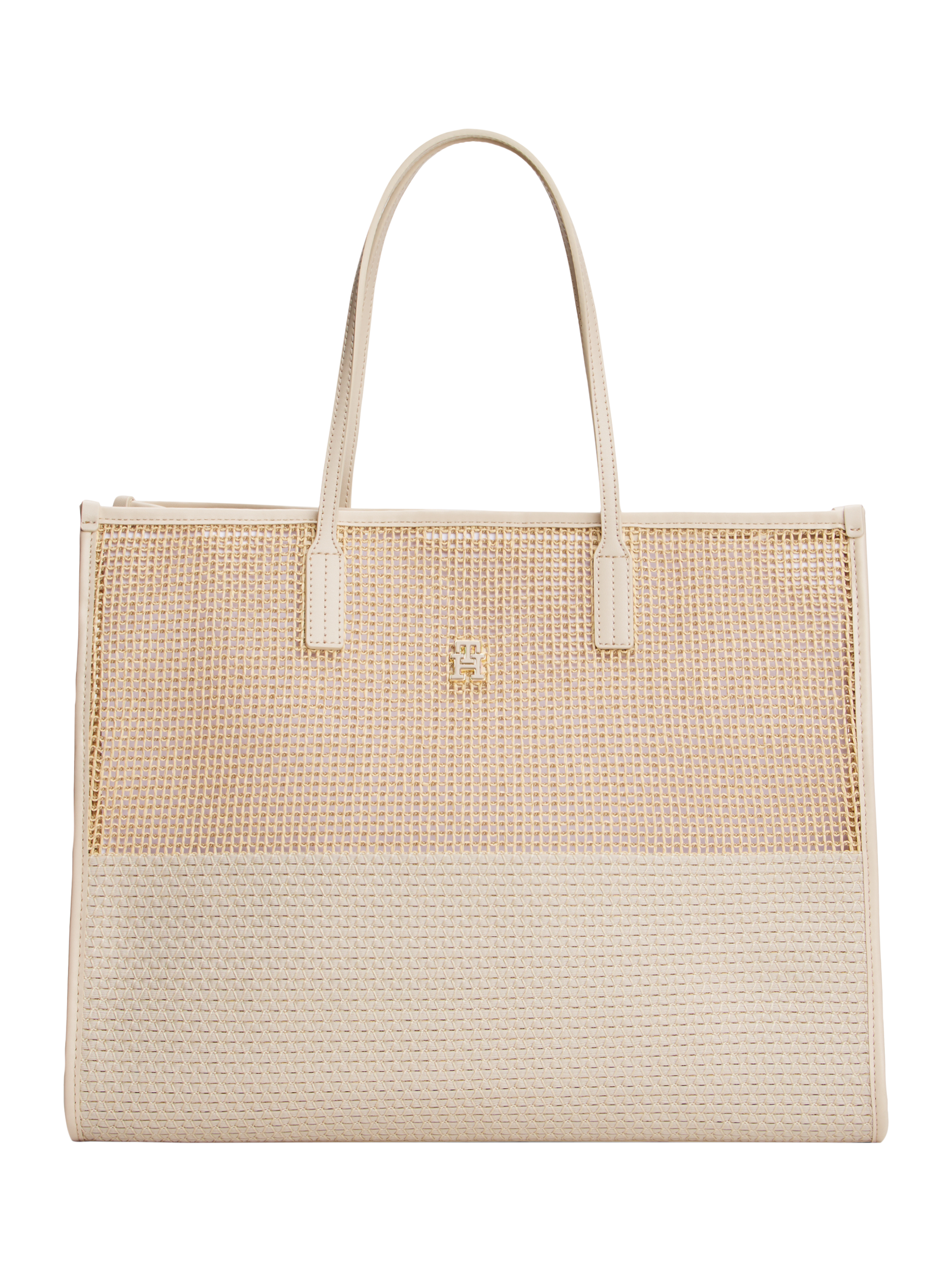 Product image 1 of 5, which shows Tommy Hilfiger City Woven Tote Bag, Classic Beige