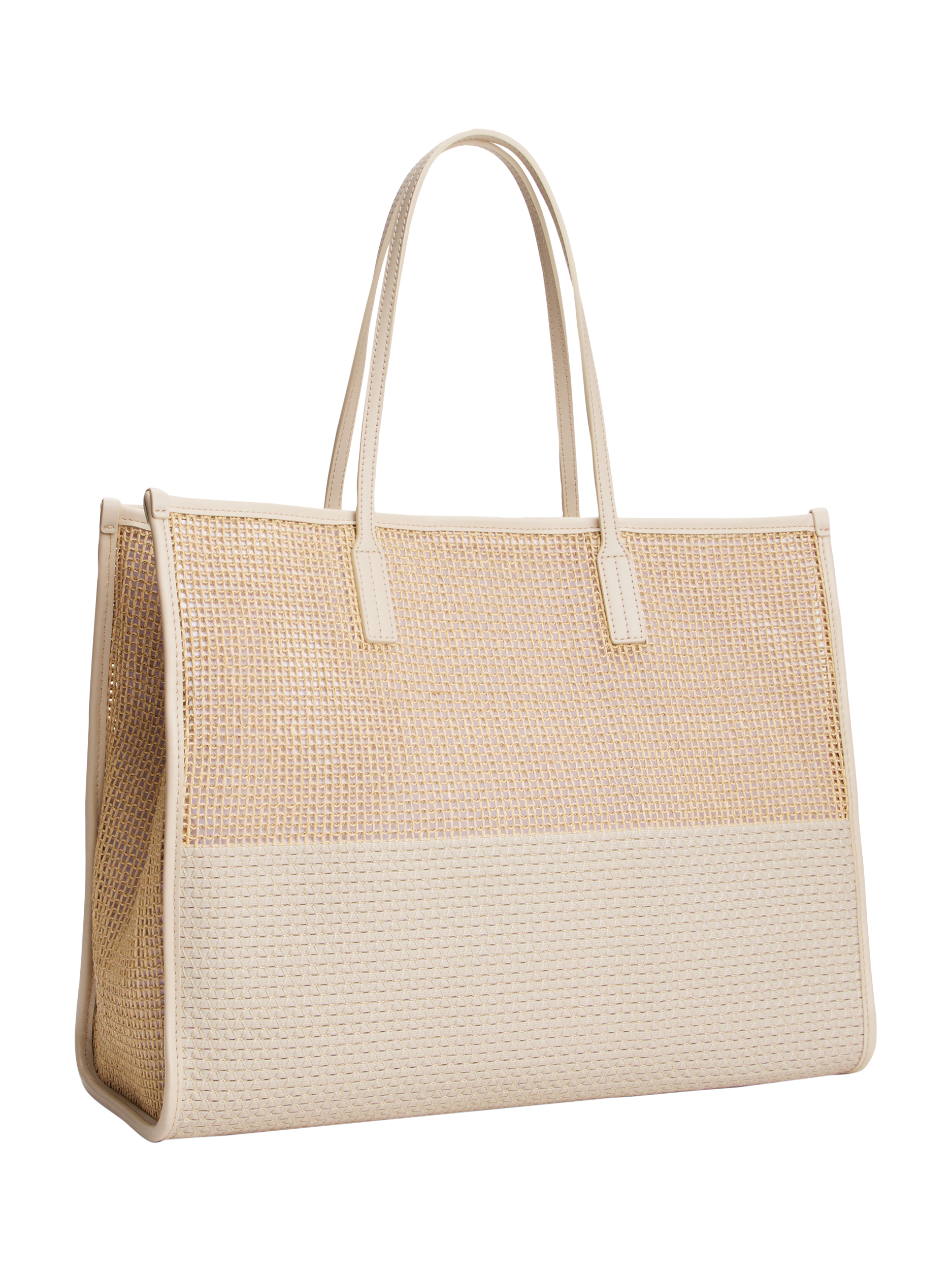 Product image 3 of 5, which shows Tommy Hilfiger City Woven Tote Bag, Classic Beige