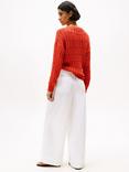 Tommy Hilfiger Relaxed Cotton Poplin Wide Leg Trousers, Optic White