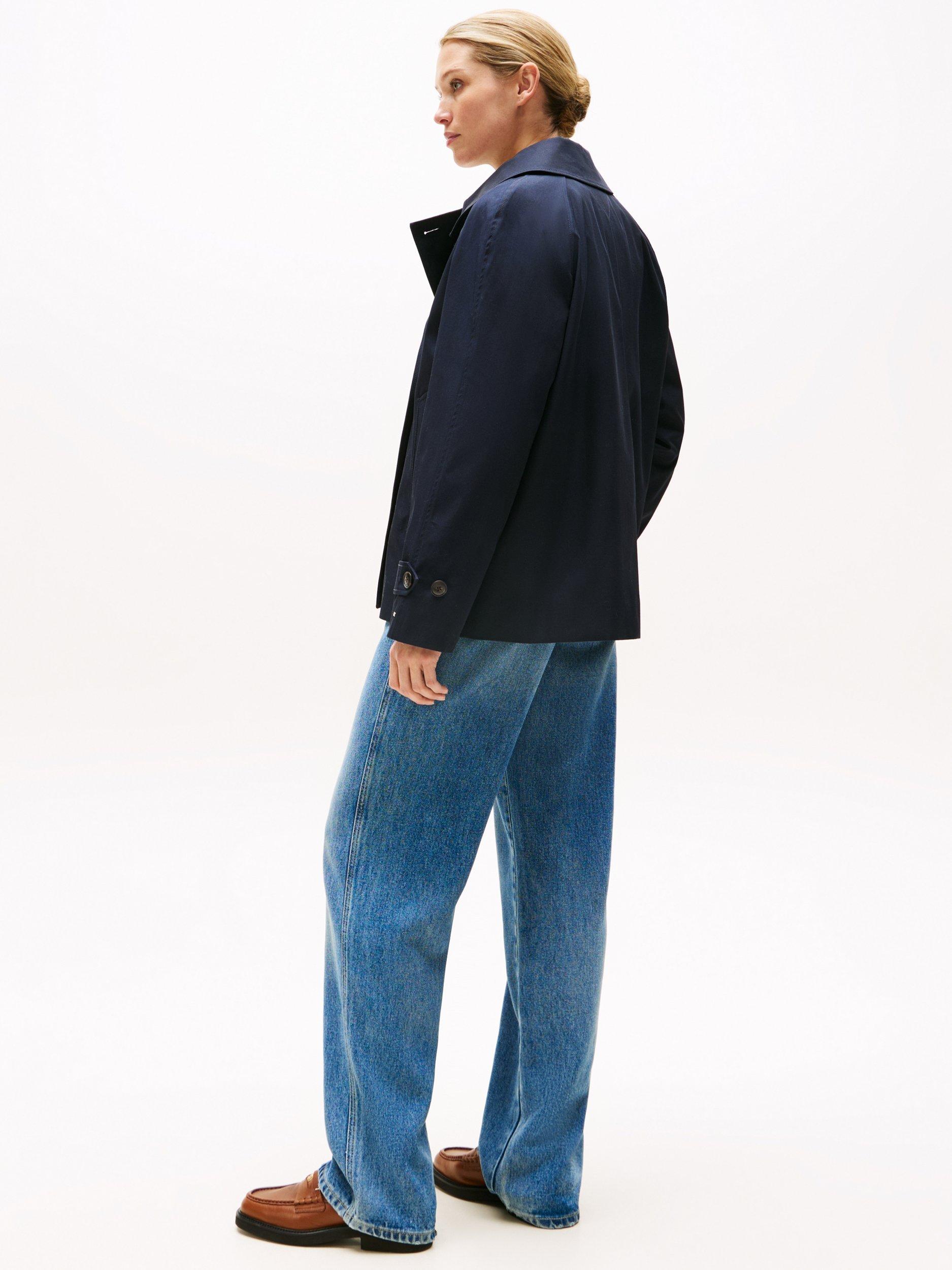 Product image 2 of 6, which shows Tommy Hilfiger Double Breasted Water Repellent Trench Jacket, Navy, 6