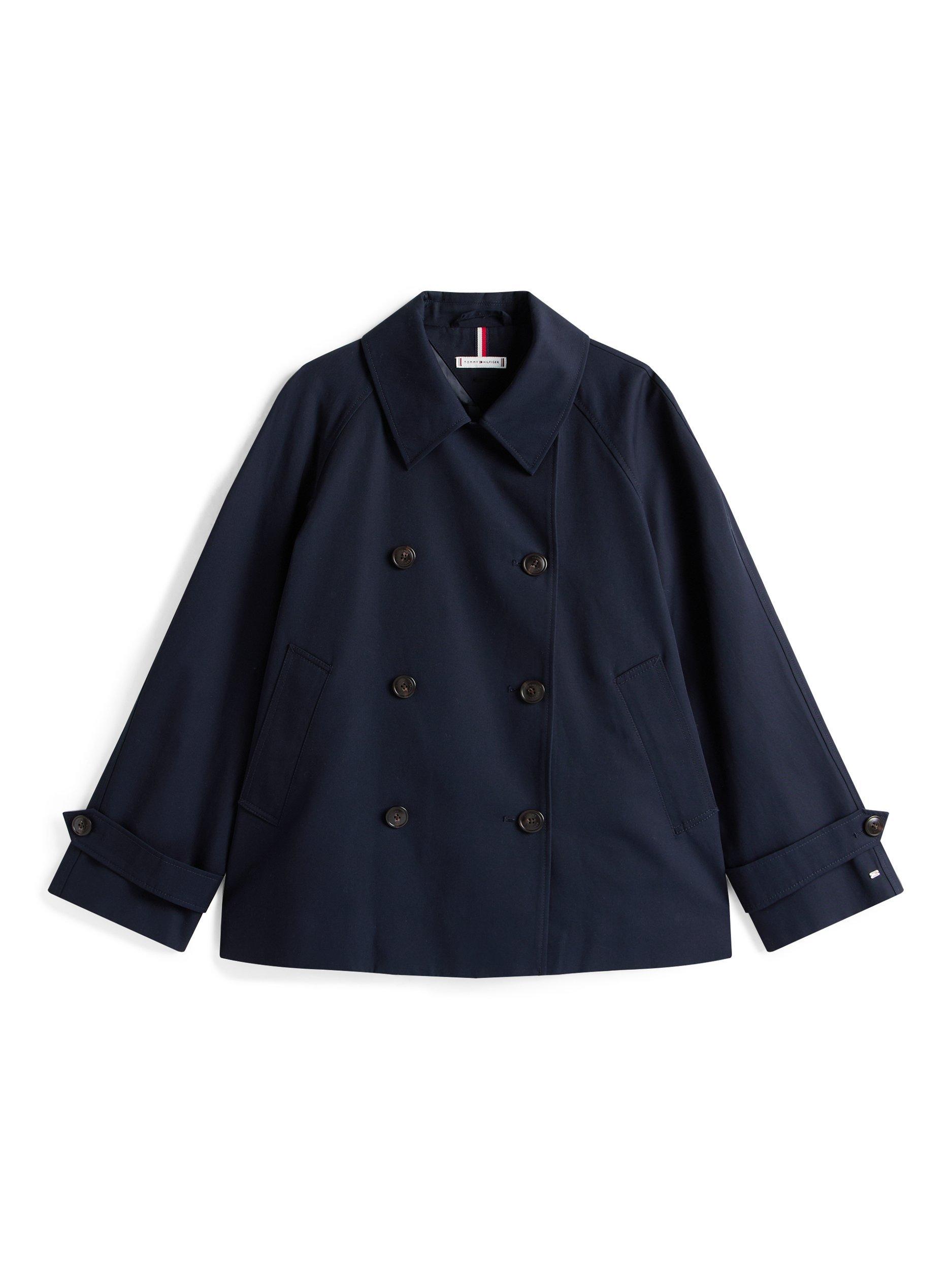 Product image 6 of 6, which shows Tommy Hilfiger Double Breasted Water Repellent Trench Jacket, Navy, 6