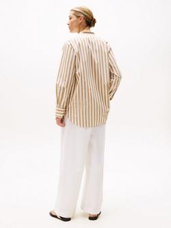 Tommy Hilfiger Collarless Stripe Shirt, Natural/Multi - view 2, Natural/Multi