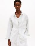 Tommy Hilfiger Oversized Stripe Pure Linen Shirt, Ecru/Multi