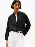 Tommy Hilfiger Oversized Pure Linen Shirt, Black