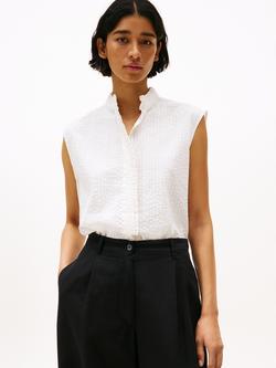 Tommy Hilfiger Seersucker Sleeveless Top, White, White