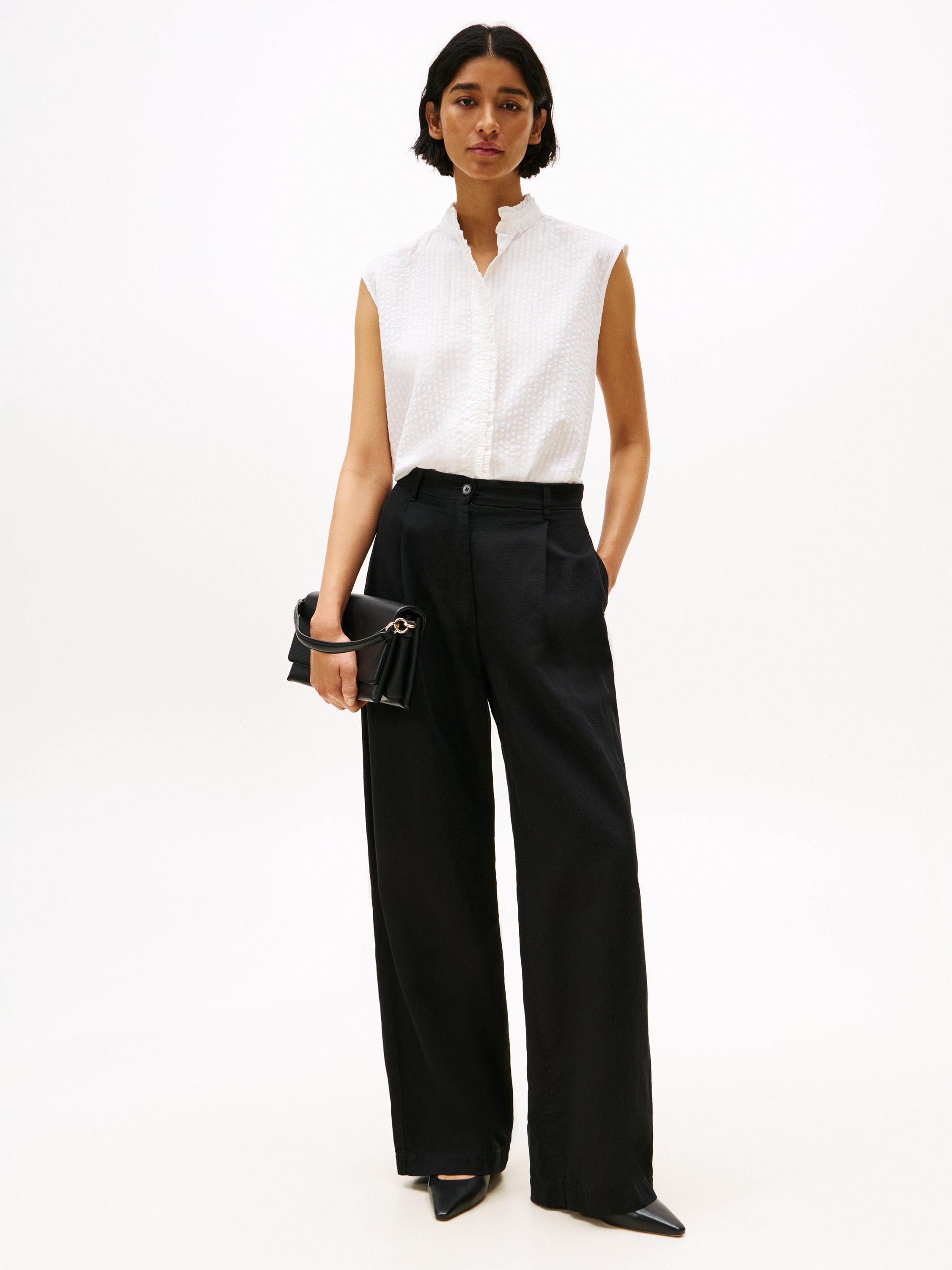 Product image 3 of 5, which shows Tommy Hilfiger Seersucker Sleeveless Top, White, 8