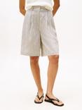 Tommy Hilfiger Crinkle Wide Leg Bermuda Shorts, Natural/Multi
