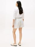 Tommy Hilfiger Stripe Wide Leg Pure Linen Shorts, Ecru/Multi