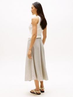 Tommy Hilfiger Crinkle A-Line Midi Skirt, Natural/Multi - view 2, Natural/Multi