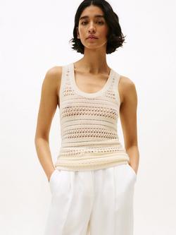Tommy Hilfiger Crochet Vest Top, Desert Sand Dune, Desert Sand Dune